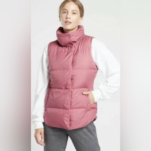 Athleta Eros Pink Puffer Downtown Vest New Without Tags Size S